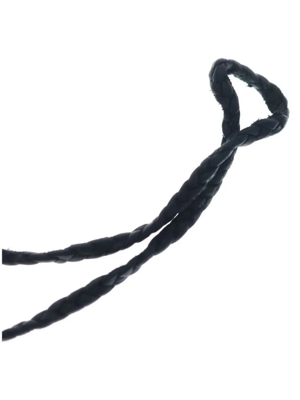 Chrome Hearts Leather Braid Scroll Necklace Braidnecklace Black Silver